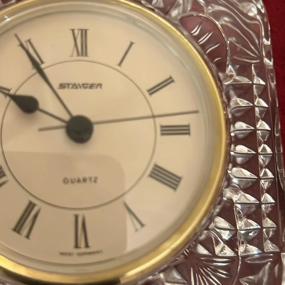 Crystal Desk Clock with White Face